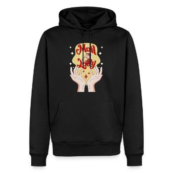 Mailman Shirt, Mail Lady Stamp Tee, Cute Mail - Sweat à capuche Premium bio Homme - noir - Devant - Nico (187cm)