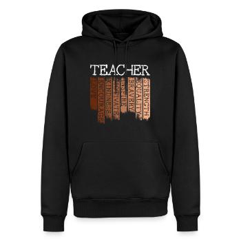Black History Lehrer gebildet und stolz Afrika - Männer Premium Bio Hoodie - Schwarz - Vorne - Nico (187cm)
