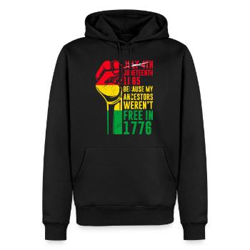Juneteenth free since 1865 Black History USA Africa - Men’s Premium Organic Hoodie - black - Front - Nico (187cm)