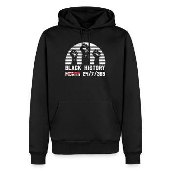 Mois de l’histoire des Noirs États-Unis Histoire des Noirs Afrique - Sweat à capuche Premium bio Homme - noir - Devant - Nico (187cm)