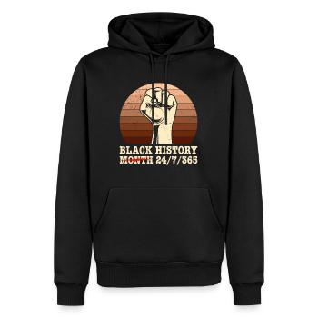 Mois de l’histoire des Noirs Histoire des États-Unis Afrique - Sweat à capuche Premium bio Homme - noir - Devant - Nico (187cm)