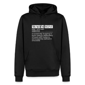 Blacknificient Afro fier couleur de peau foncée Afrique - Sweat à capuche Premium bio Homme - noir - Devant - Nico (187cm)