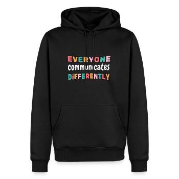 Special Needs Everyone Communicates Differentlyedu - Men’s Premium Organic Hoodie - black - Front - Nico (187cm)