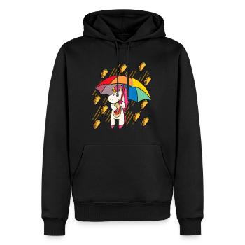Raining Tacos Unicorn Lover Umbrella Cinco de Mayo - Men’s Premium Organic Hoodie - black - Front - Nico (187cm)