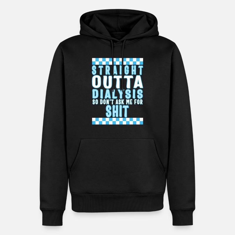 Dialyseshirt, gerades Dialyse-Tee, - Männer Premium Bio Hoodie - Schwarz