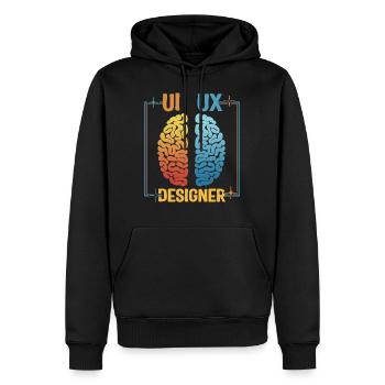 Grafikdesigner Shirt, UI UX Designer Brain Tee, - Männer Premium Bio Hoodie - Schwarz - Vorne - Nico (187cm)