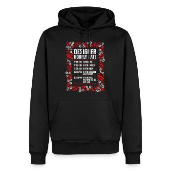 Chemise de graphiste, tarif horaire de designer - Sweat à capuche Premium bio Homme - noir - Devant - Nico (187cm)