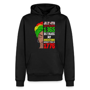 Celebrate Juneteenth Amerika Afrikanische Frau - Männer Premium Bio Hoodie - Schwarz - Vorne - Nico (187cm)