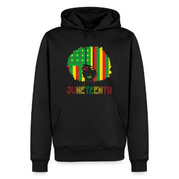 Juneteenth Independence America African Woman - Sweat à capuche Premium bio Homme - noir - Devant - Nico (187cm)