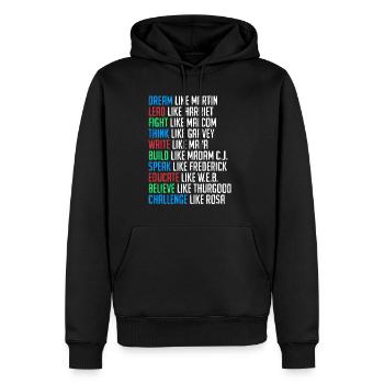 Black History Martin Luther King Afrika - Männer Premium Bio Hoodie - Schwarz - Vorne - Nico (187cm)