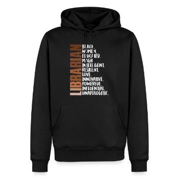 Bibliothécaire Histoire des Noirs Femme africaine - Sweat à capuche Premium bio Homme - noir - Devant - Nico (187cm)