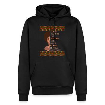 Black History eine starke afrikanische Frau - Männer Premium Bio Hoodie - Schwarz - Vorne - Nico (187cm)