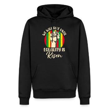 L’histoire des Noirs monte jusqu’à ce que l’égalité soit montée Afrika - Sweat à capuche Premium bio Homme - noir - Devant - Nico (187cm)