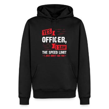 Yes Officer I Saw The Speed Limit - Car Enthusiast - Men’s Premium Organic Hoodie - black - Front - Nico (187cm)