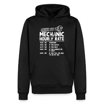Mechaniker Stundensatz Lustiges Auto Motorrad Arbeit Gi - Männer Premium Bio Hoodie - Schwarz - Vorne - Nico (187cm)