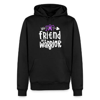 Friend Of A Warrior Purple Awareness Ribbon - Men’s Premium Organic Hoodie - black - Front - Nico (187cm)