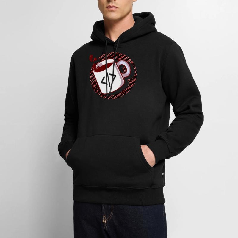 Programmer Shirt, JavaScript Code Coffee Lover Men’s Premium Organic Hoodie