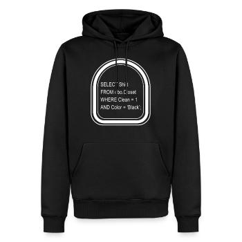 Chemise de programmeur, tee de langage de requête structuré, - Sweat à capuche Premium bio Homme - noir - Devant - Nico (187cm)