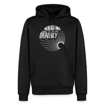 Programmierer Shirt, Debugging Definition Tee, Lustig - Männer Premium Bio Hoodie - Schwarz - Vorne - Nico (187cm)