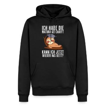 Maturant Matura geschafft kann ich jetzt ins Bett? - Männer Premium Bio Hoodie - Schwarz - Vorne - Nico (187cm)