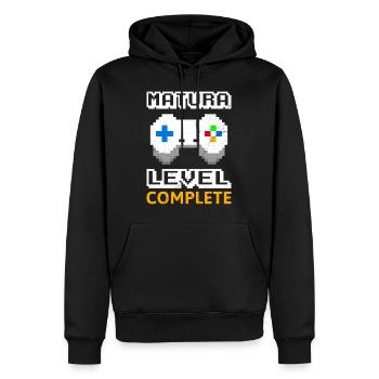 Matura 2023 Level complete Gamer Maturanten - Männer Premium Bio Hoodie - Schwarz - Vorne - Nico (187cm)