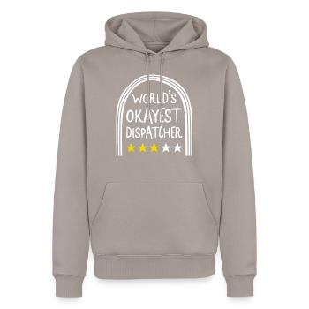 Chemise de répartiteur, Worlds Okayest Dispatcher drôle - Sweat à capuche Premium bio Homme - taupe - Devant - Nico (187cm)