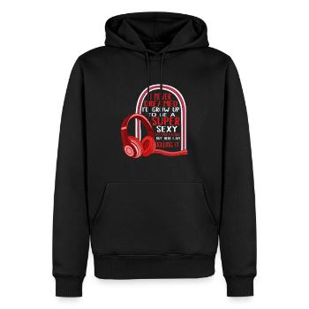 Dispatcher Shirt, Super Sexy Dispatcher Headset - Men’s Premium Organic Hoodie - black - Front - Nico (187cm)