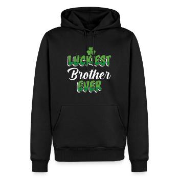 La Saint-Patrick dit le frère le plus chanceux de tous les temps - Sweat à capuche Premium bio Homme - noir - Devant - Nico (187cm)