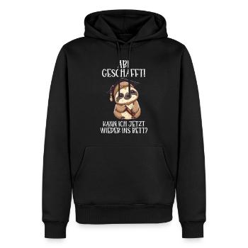 Abi geschafft Abitur Abschluss Abiturienten - Männer Premium Bio Hoodie - Schwarz - Vorne - Nico (187cm)