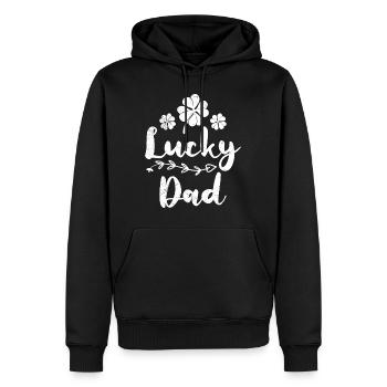 Lucky Dad Irish St Patrick’s Day Papa - Sweat à capuche Premium bio Homme - noir - Devant - Nico (187cm)