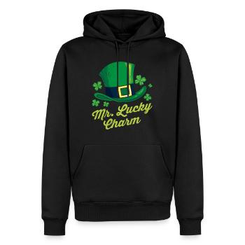 Mr Lucky Charm Irlandais St Patrick - Sweat à capuche Premium bio Homme - noir - Devant - Nico (187cm)
