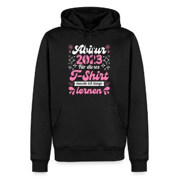 Abitur 2023 musste lange lernen Abitur - Männer Premium Bio Hoodie - Schwarz - Vorne - Nico (187cm)