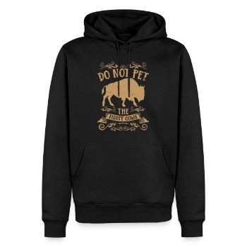 Buffalo Drôle Bison Ne Caressez Pas Les Vaches Pelucheuses - Sweat à capuche Premium bio Homme - noir - Devant - Nico (187cm)