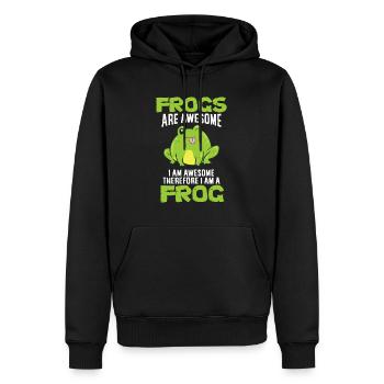 Lustige Frösche sind großartig Ich bin großartig, also bin ich - Männer Premium Bio Hoodie - Schwarz - Vorne - Nico (187cm)