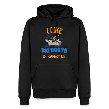 J’aime les gros bateaux et je ne peux pas mentir. Drôle de Cool Crui - Sweat à capuche Premium bio Homme - noir - Devant - Nico (187cm)