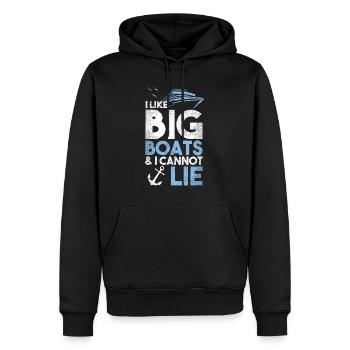 J’aime les gros bateaux et je ne peux pas mentir bateau de croisière - Sweat à capuche Premium bio Homme - noir - Devant - Nico (187cm)