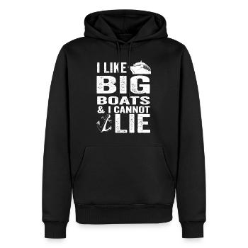 J’aime les gros bateaux et je ne peux pas mentir drôle de croisière shi - Sweat à capuche Premium bio Homme - noir - Devant - Nico (187cm)