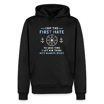 Premier lieutenant capitaine Je lui ai laissé penser qu’il est toujours gréé - Sweat à capuche Premium bio Homme - noir - Devant - Nico (187cm)
