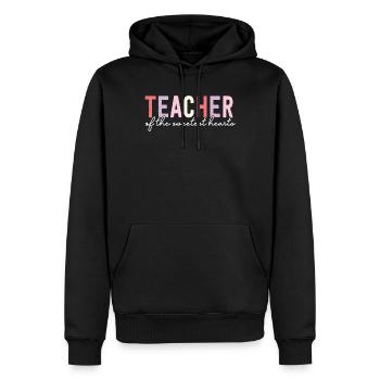 Professeur de la Saint-Valentin des cœurs les plus doux - Sweat à capuche Premium bio Homme - noir - Devant - Nico (187cm)