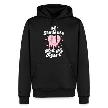 Rétro Valentines Day Teacher Mes élèves fondent mon - Sweat à capuche Premium bio Homme - noir - Devant - Nico (187cm)