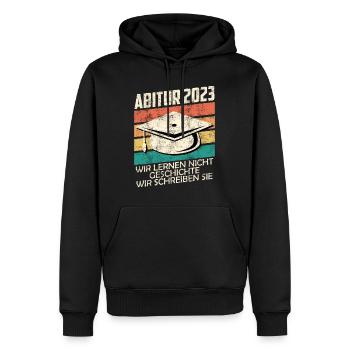Abitur 20203 wir schreiben Geschichte Abi 2023 - Männer Premium Bio Hoodie - Schwarz - Vorne - Nico (187cm)