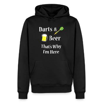 Darts Beer Funny pour Dart Playerdarts compétitionh - Sweat à capuche Premium bio Homme - noir - Devant - Nico (187cm)