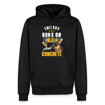 Mens Concrete Finisher Beer Cement Worker Apprecia - Men’s Premium Organic Hoodie - black - Front - Nico (187cm)