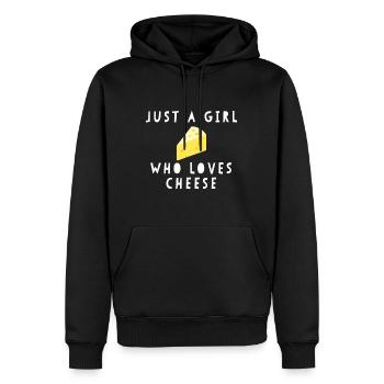 Just A Girl Who Loves Cheese Funny Women Sayingche - Men’s Premium Organic Hoodie - black - Front - Nico (187cm)