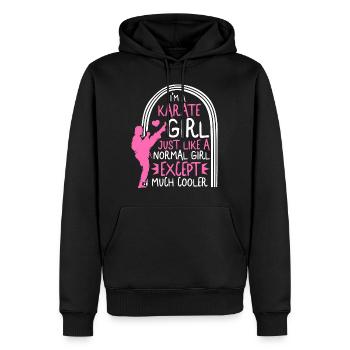 Karate Shirt, Karate Mädchen Tee, Kämpfer Karate - Männer Premium Bio Hoodie - Schwarz - Vorne - Nico (187cm)