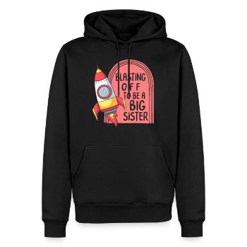 Schwangerschaftshemd, Sprengen, um eine große Schwester zu sein - Männer Premium Bio Hoodie - Schwarz - Vorne - Nico (187cm)