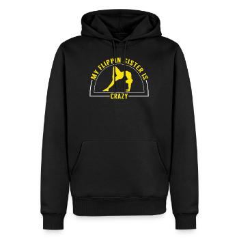 Gymnastikhemd, My Flippin Sister is Crazy Tee, - Männer Premium Bio Hoodie - Schwarz - Vorne - Nico (187cm)