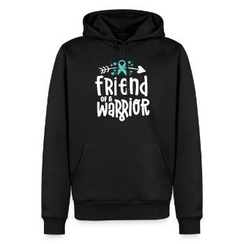 Friend Of A Warrior Support Team Ovarian Cancer - Men’s Premium Organic Hoodie - black - Front - Nico (187cm)