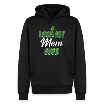 La Saint-Patrick dit maman la plus chanceuse de tous les temps - Sweat à capuche Premium bio Homme - noir - Devant - Nico (187cm)