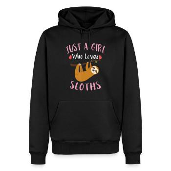 Idée de paresseux amusant pour les filles juste une fille qui aime S - Sweat à capuche Premium bio Homme - noir - Devant - Nico (187cm)